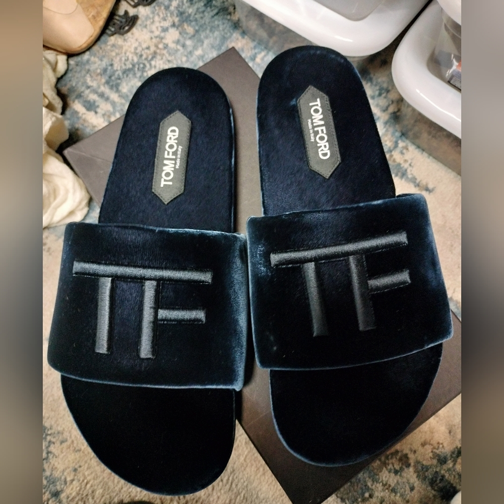 Authentic blue velvet Tom ford sandals men's 9